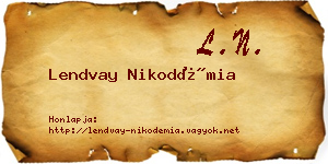 Lendvay Nikodémia névjegykártya